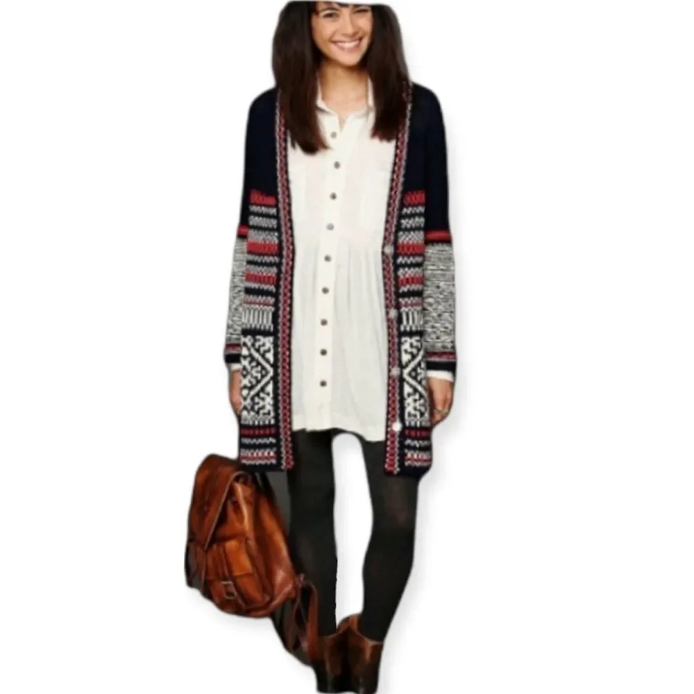 FREE PEOPLE‎ Nordic Cardigan Duster M - Picture 3 of 11